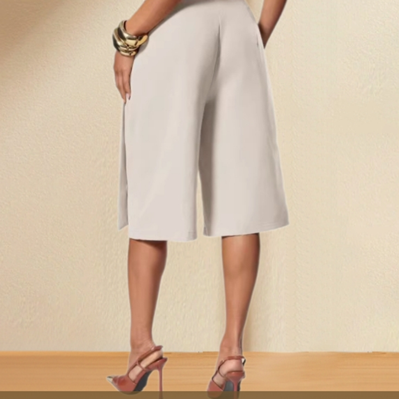 Schicke Culottes für Damen mit Bindeband vorne und weitem Bein