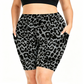 Damen-Yogashorts mit hohem Bund und Taschen
