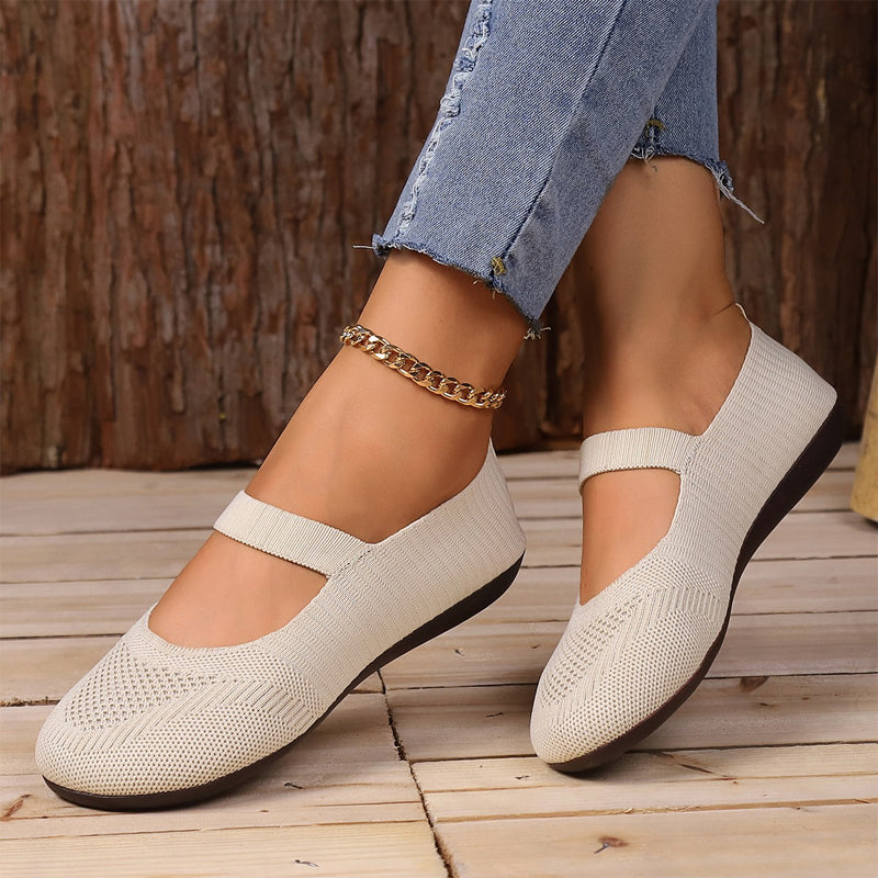 👟🌬️ Atmungsaktive Strickballerinas für Damen – Weich und atmungsaktiv, auch nach langen Spaziergängen bequem – Zahlung per Nachnahme ✅