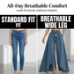 Damen Hochtaillierte Weitbein-Jeans mit High-Low-Saum
