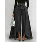 Damen Hochtaillierte Weitbein-Jeans mit High-Low-Saum