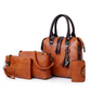 Damen 4-teiliges Handtaschenset aus PU-Leder