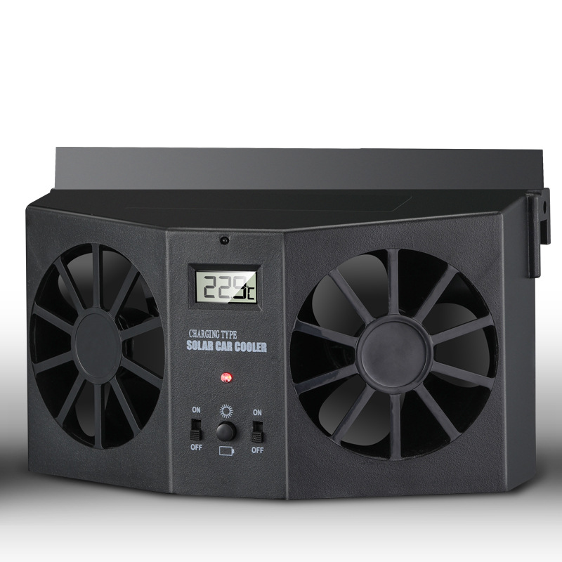 🔥50 % RABATT!!!🚗Solarbetriebener Auto-Abluftventilator – Doppel-Turbo-Belüftung & Temperaturanzeige☀️Gratis Lieferung – Jetzt sichern!!