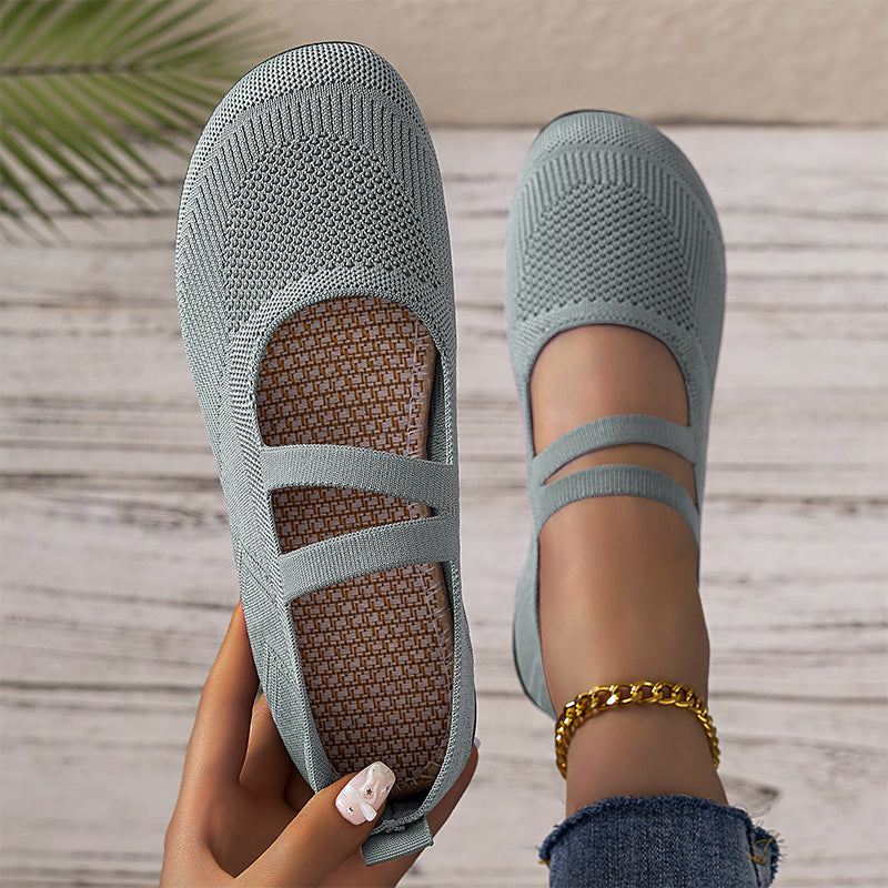👟 Damen Slip-On Atmungsaktive Flyknit Schuhe – leicht, flexibel & bequem – perfekt für Alltag, Spaziergänge & Reisen