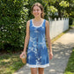 💙Zweiteiliges Damenkleid aus Kunstleder mit Jeansprint – stylischer 2-in-1-Look, bequem & vielseitig – perfekt für Partys, Ausflüge & besondere Anlässe