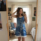 💙Zweiteiliges Damenkleid aus Kunstleder mit Jeansprint – stylischer 2-in-1-Look, bequem & vielseitig – perfekt für Partys, Ausflüge & besondere Anlässe