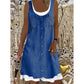 💙Zweiteiliges Damenkleid aus Kunstleder mit Jeansprint – stylischer 2-in-1-Look, bequem & vielseitig – perfekt für Partys, Ausflüge & besondere Anlässe
