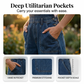 Damen Sommer lockerer Denim-Jumpsuit mit Taschen