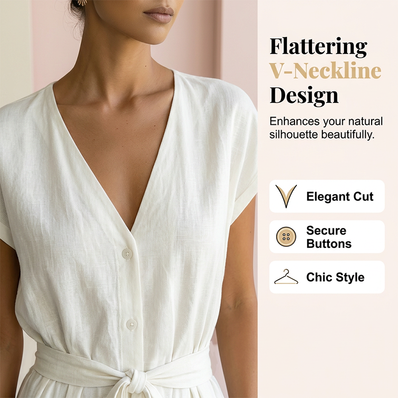 🎯 Nur heute: 50% + versandkostenfrei! Damen V-Ausschnitt Weitbein-Jumpsuit mit Taillenschleife