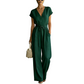 🎯 Nur heute: 50% + versandkostenfrei! Damen V-Ausschnitt Weitbein-Jumpsuit mit Taillenschleife
