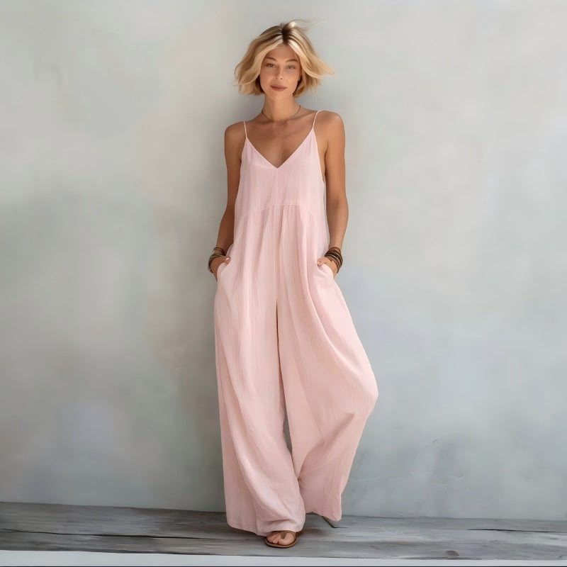 Rückenfreier Jumpsuit für Damen mit Spaghettiträgern