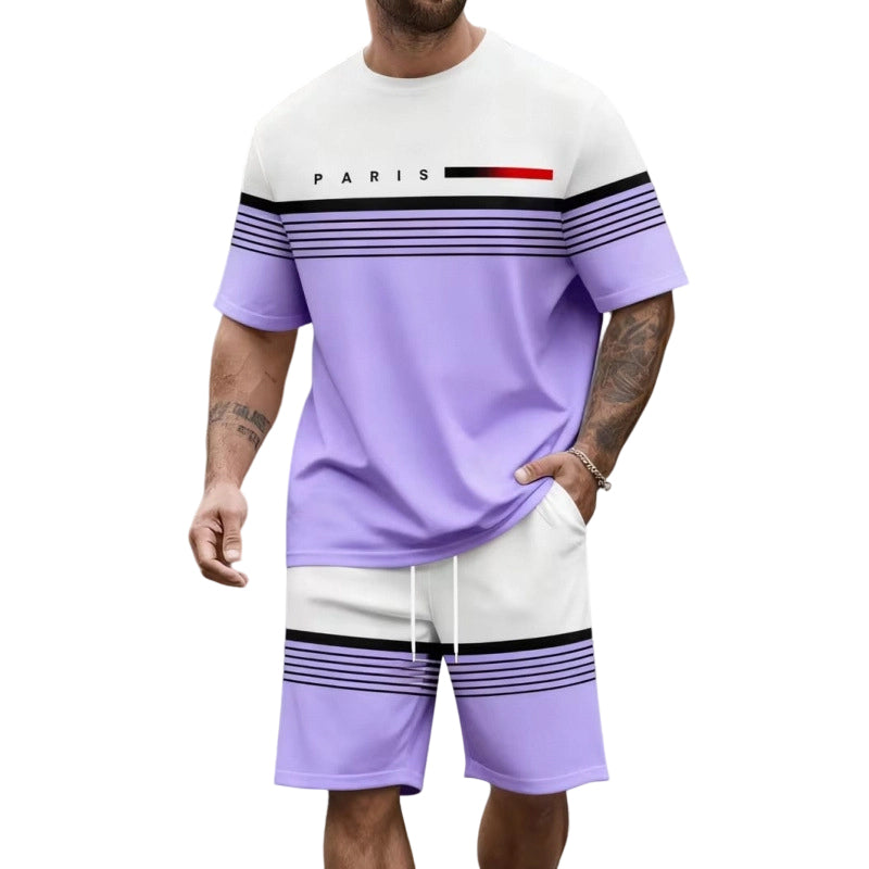 🚀 Neu eingetroffen – 50% Probierpreis! 🔥Zeitlich begrenztes Angebot – Kurzarm-Shorts-Set für Herren mit Buchstabenprint