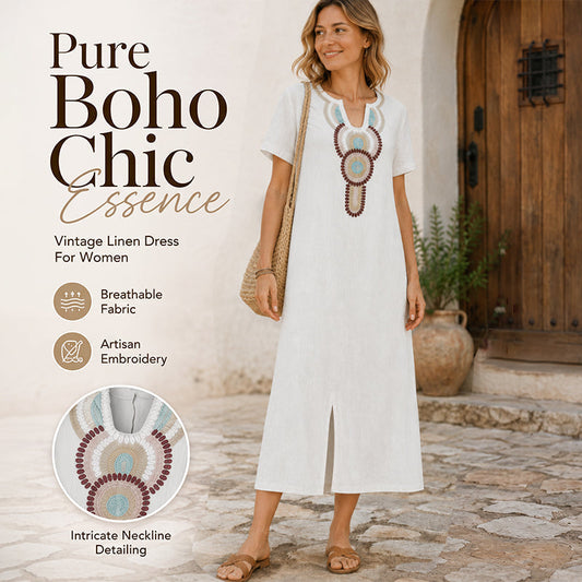 🌙 Heute um Mitternacht vorbei – verpassen Sie es nicht, sonst warten Sie ein Jahr! Besticktes Maxikleid für Damen mit Frontschlitz