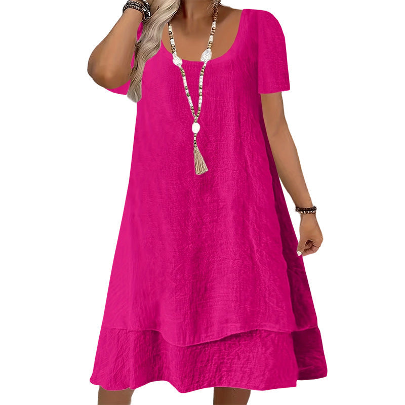 👗🌸 Lockeres A-Linien-Kleid mit doppeltem Saum