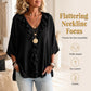 🏆 Verkaufsschlager – jetzt halber Preis! Lässige Damenbluse mit V-Ausschnitt und Rüschenbesatz