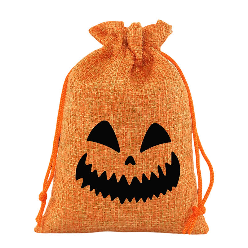 👻Nur für kurze Zeit: 2+1 GRATIS🎃Halloween Jute-Beutel mit Kordelzug und Gruseligem Gesicht