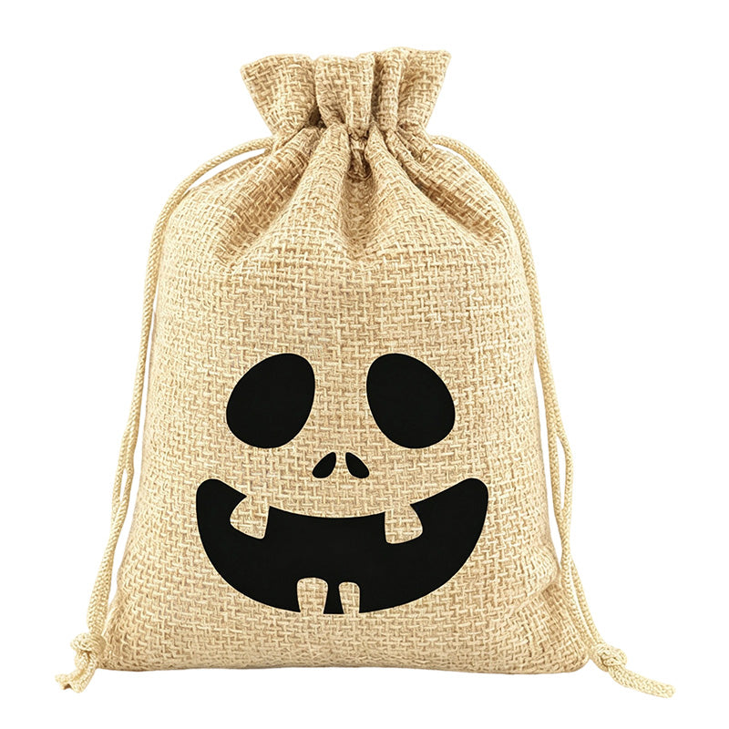 👻Nur für kurze Zeit: 2+1 GRATIS🎃Halloween Jute-Beutel mit Kordelzug und Gruseligem Gesicht