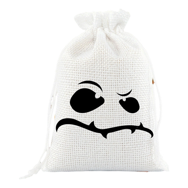 👻Nur für kurze Zeit: 2+1 GRATIS🎃Halloween Jute-Beutel mit Kordelzug und Gruseligem Gesicht