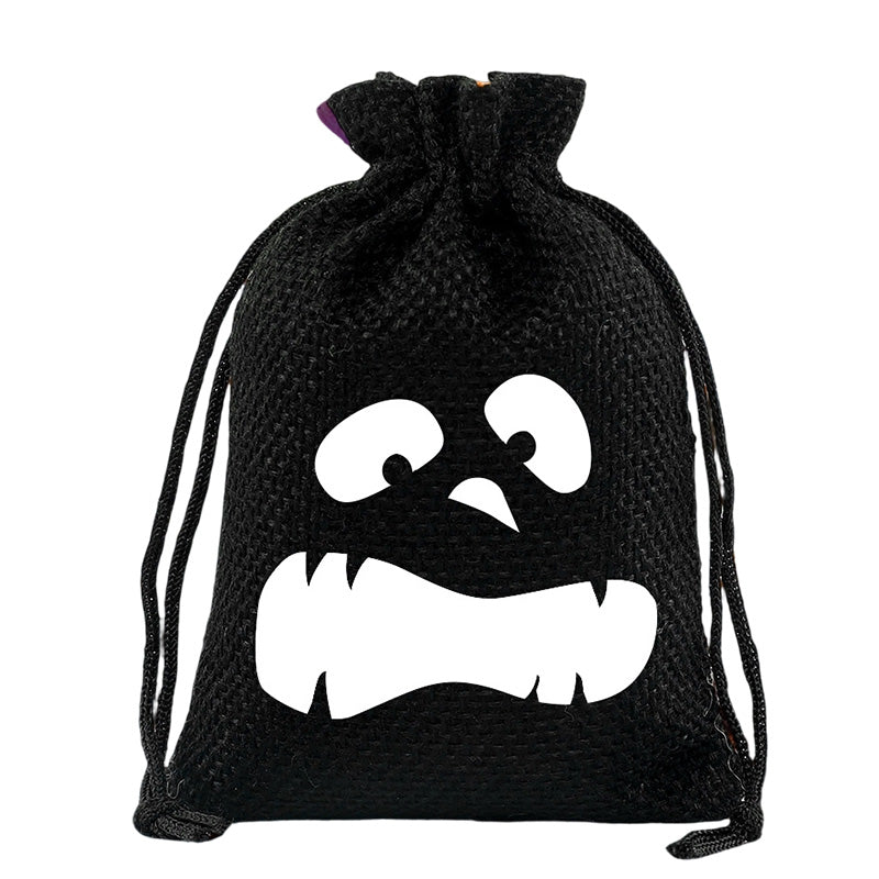 👻Nur für kurze Zeit: 2+1 GRATIS🎃Halloween Jute-Beutel mit Kordelzug und Gruseligem Gesicht