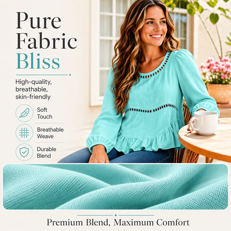 Lässige Damenbluse mit Puffärmeln