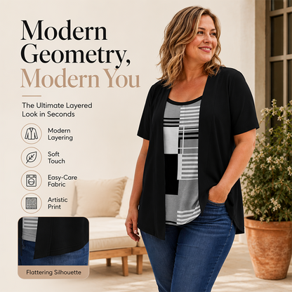 Zweiteiliges Oberteil in Farbblock-Optik für Damen
