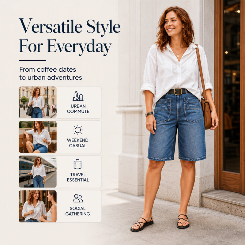 👖Klassische, kurz geschnittene Jeans mit geradem Bein für Damen