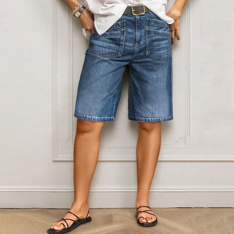👖Klassische, kurz geschnittene Jeans mit geradem Bein für Damen