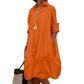 Damen Lässiges Knopf‑Hemdkleid Freizeit Shirtkleid