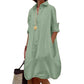 Damen Lässiges Knopf‑Hemdkleid Freizeit Shirtkleid