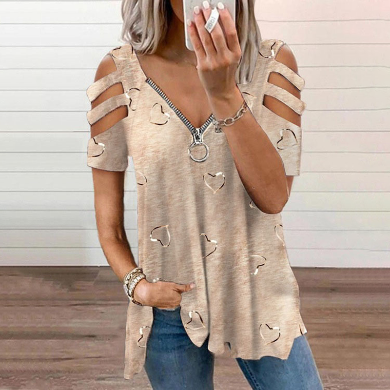 Bestseller💕 Cold-Shoulder-T-Shirt – Trendige Cut-Outs und einfache Kombinierbarkeit für jedes Outfit