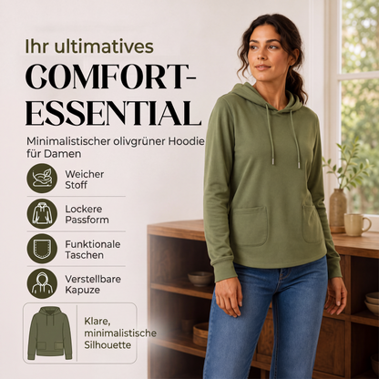 Damen Casual Hoodie mit Kordelzug & Taschen