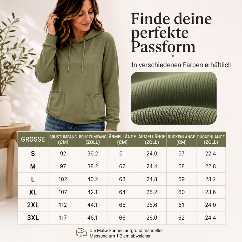 Damen Casual Hoodie mit Kordelzug & Taschen