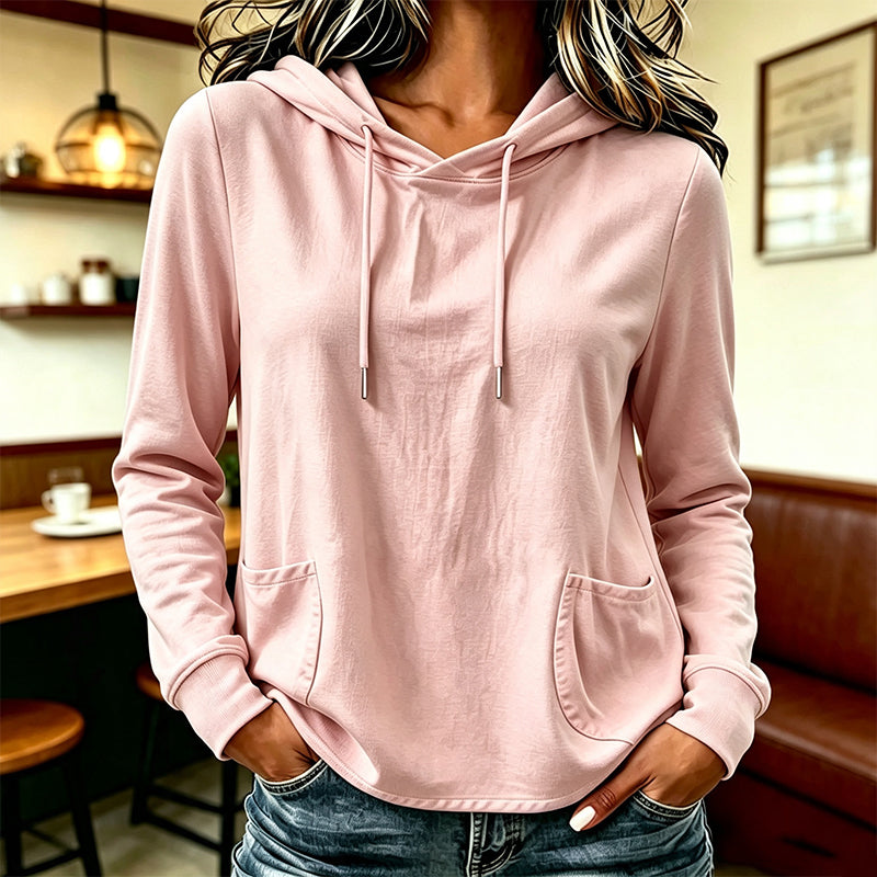 Damen Casual Hoodie mit Kordelzug & Taschen