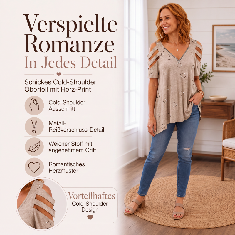 Bestseller💕 Cold-Shoulder-T-Shirt – Trendige Cut-Outs und einfache Kombinierbarkeit für jedes Outfit