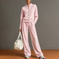 Women's Button-Down Cardigan & Wide-Leg Pants Set