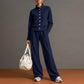 Women's Button-Down Cardigan & Wide-Leg Pants Set