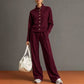 Women's Button-Down Cardigan & Wide-Leg Pants Set