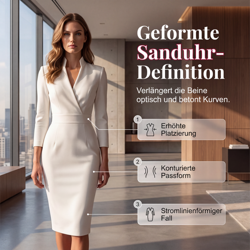 Neue Kollektion🔥Elegantes figurbetontes Kleid mit Stehkragen und V-Ausschnitt