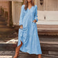 Damen lässiges vielseitiges lockeres V-Ausschnitt-Kleid.