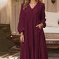 Damen lässiges vielseitiges lockeres V-Ausschnitt-Kleid.