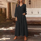 Damen lässiges vielseitiges lockeres V-Ausschnitt-Kleid.