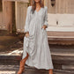 Damen lässiges vielseitiges lockeres V-Ausschnitt-Kleid.