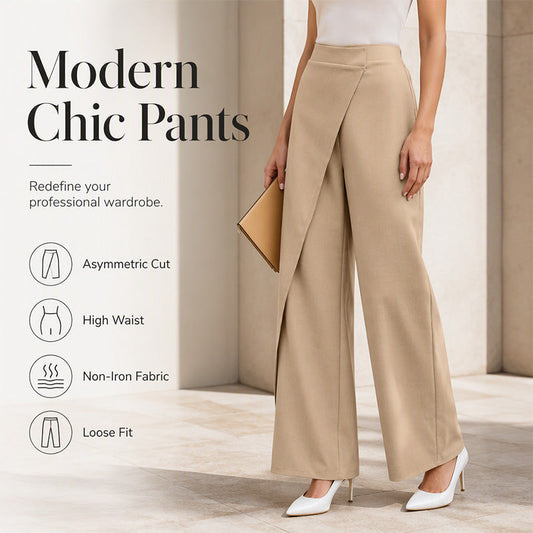 🌸Heißer Sale: 50 % Rabatt💖Asymmetrische Wickelhose mit hoher Taille für Damen