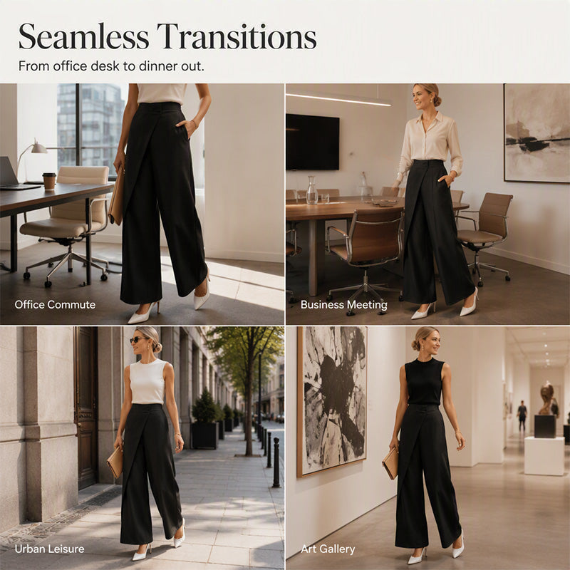🌸Heißer Sale: 50 % Rabatt💖Asymmetrische Wickelhose mit hoher Taille für Damen