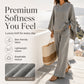 Damen‑Set mit lockerem Kapuzen‑Cape‑Top und Wide‑Leg‑Hosen