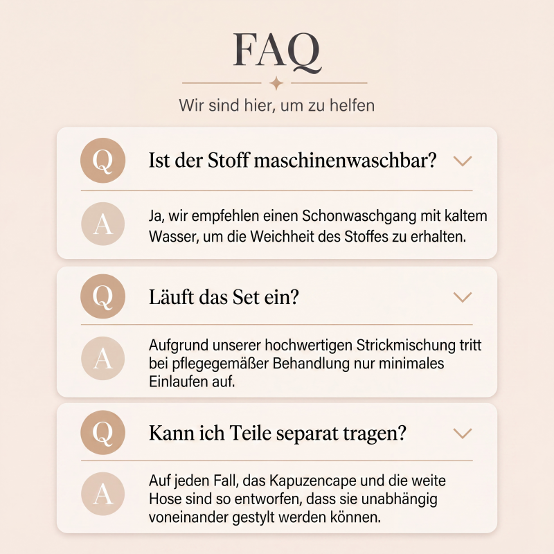 Weites Kapuzen-Cape-Oberteil & Weite-Hosen-Set für Damen