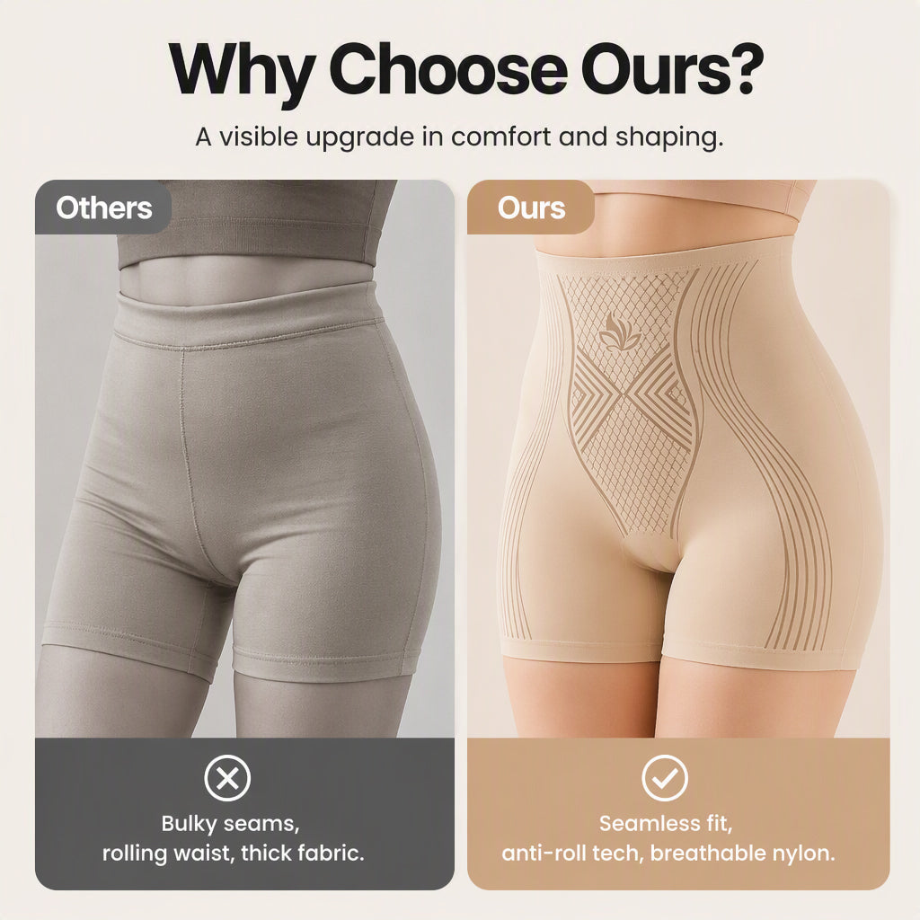 Damen Nahtlose Hochgeschnittene Bauchkontrolle Unterhose