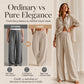 Damen-Hose mit elastischem Bund und weitem Bein