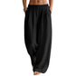 Damen-Hose mit elastischem Bund und weitem Bein