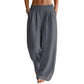Damen-Hose mit elastischem Bund und weitem Bein